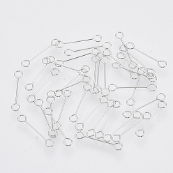 Платина Железные глазные булавки, без кадмия и без свинца, двухсторонние наглазники, платина, 15x0.4 мм, отверстие : 1.8 мм, Руководитель: 3 mm