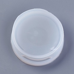 Weiß Shaker-Form, DIY Treibsand Schmuck Silikonformen, Gießformen aus Harz, für UV-Harz, Epoxidharz Schmuckherstellung, Flachrund, weiß, 86x84x6 mm, 95x87x10 mm, Innendurchmesser: 79 mm