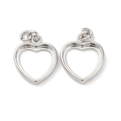 Платина Сеттинги для кулона (кабошонов), латунь , настройки открытой спины, сердце прелести, стойки покрытие, прочное покрытие, без кадмия и без свинца, платина, лоток : 14x15 мм, 20.5x17x3 мм, отверстие : 3 мм
