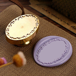 Oval Позолоченная сургучная печать, латунная головка штампа, для сургучной печати, овальные, 30x20x14.5 мм, отверстие : 7 мм