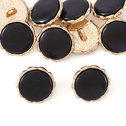 Золотой 10шт. пуговицы из сплава смолы на хвостовике, 1-луночное, плоско-круглые, золотые, 14.5~15x7 мм, отверстие : 2 мм
