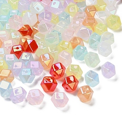(52) Непрозрачная лаванда УФ-покрытие непрозрачные акриловые бусины, имитирующие желе, радужный, самородки, граненые, разноцветные, 15.5x19x19 мм, отверстие : 3 мм