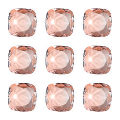 Светло-Персиковый Заостренные назад k 9 стеклянные каменщики из горного хрусталя, стиль мокко, имитация турмалина, квадратный, светлый персик, 10x10x5 мм, 35 шт / коробка