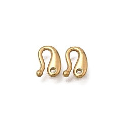Real 18K Gold Plated 304 Stainless Steel Teardrop Hook Clasps, Real 18K Gold Plated, 7x5x1.5mm, Hole: 1mm