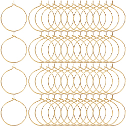 Золотой 200 шт. латунные кольца для бокалов для вина, Обручальные серьги, без никеля , золотые, 25x0.8 мм, 20 датчик