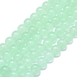 Светло-зеленый Натуральный Malaysia нефритовые бусы пряди, окрашенная и подогревом, круглые, светло-зеленый, 6~6.5 мм, отверстие : 1 мм, около 60~62 шт / нитка, 14.96 дюйм (38 см)