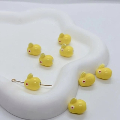 Желтый 10шт. фарфоровые бусины ручной работы, для аксессуаров ручной работы своими руками, для украшения ожерелья/браслета, кролик, желтые, 13.5 мм, отверстие : 2 мм