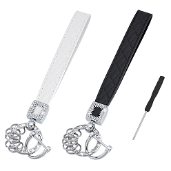 Платина 2 наборы 2 цветные сплавы с брелоками из искусственной кожи, платина, 195 мм, 1 набор / цвет