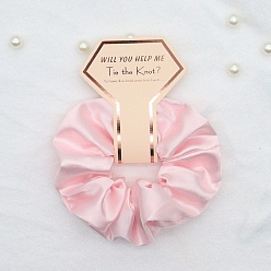 Pink Krawatte tuch elastische haar zubehör, für Mädchen oder Frauen, Scrunchie / Haargummis, rosa, 100~210 mm, 5 Stück / Set