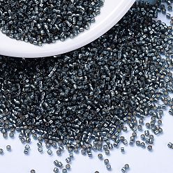 (DB2166) Окрашенный Голубой Стальной Дуракоат с Серебряной Подкладкой Бусины miyuki delica, цилиндр, японский бисер, 11/0, (db 2166) окрашенная в серебристый цвет окрашенная в синий цвет сталь дюракоат, 1.3x1.6 мм, отверстия: 0.8 мм, около 10000 шт / мешок, 50 г / мешок