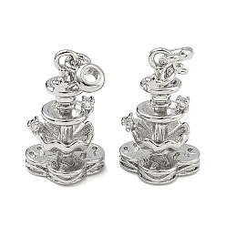 Платина Латунные микропаве прозрачные подвески с фианитом, подвески для подноса, платина, 24x10x10 мм, отверстие : 2 мм, подвески: 18x10x10 мм