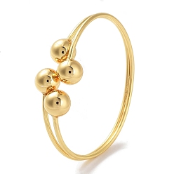 Golden Round Balls Brass Bangles for Women, Golden, Inner Diameter: 2-1/2 inch(6.3cm)