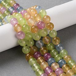 (52) Непрозрачная лаванда Натуральный Malaysia нефритовые бусы пряди, окрашенные, круглые, разноцветные, 8 мм, отверстие : 1.2 мм, около 48 шт / нитка, 15.16'' (38.5 см)