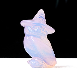 Опал Резные фигурки сов из опалита, для украшения рабочего стола домашнего офиса, 22x40 мм