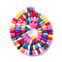 Colorful Handmade Polymer Clay Beads Strands, for DIY Jewelry Crafts Supplies, Flat Round, Colorful, 6~7x3mm, Hole: 1.5mm, about 113~116pcs/strand, 15.55 inch~16.14 inch(39.5~41cm)