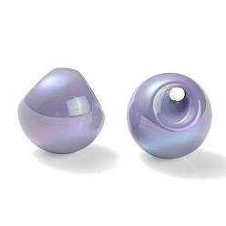 Medium Purple UV Plating Rainbow Iridescent Acrylic Beads, Round, Medium Purple, 18.5x19x19mm, Hole: 4mm