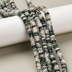 Древесный агат Натурального дерева агат бисер нитей, Heishi бусы, рондель, 6~6.5x2 мм, отверстие : 0.8 мм, около 170~172 шт / нитка, 14.96~15.12'' (38~38.4 см)