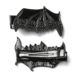 Electrophoresis Black Заколки из кожи аллигатора из сплава летучей мыши, аксессуары для волос для девочек, электрофорез черный, 24x37x11 мм