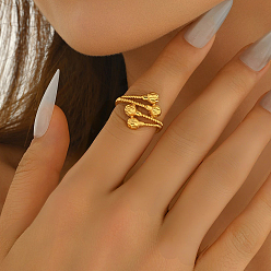 Настоящее золото 18K Регулируемые латунные открытые манжеты для женщин, реальный 18 k позолоченный, внутренний диаметр: 16мм~20мм