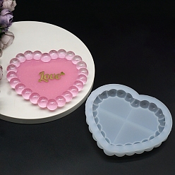 Heart Coaster DIY Silicone Mold, Resin Casting Molds, for UV Resin, Epoxy Resin Craft Making, White, Heart, Inner Diameter: 130x135x20mm