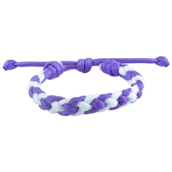 Фиолетовый Регулируемые браслеты из плетеного полиэфирного шнура для мужчин и женщин, фиолетовые, периметр: 7-1/8~10-1/4 дюйм (18~26 см)