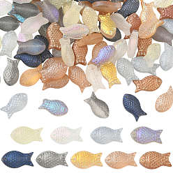 (52) Непрозрачная лаванда 90шт. 9 цветные нити из матового стекла, рыба, разноцветные, 15x8.1x5 мм, отверстие : 0.9~1 мм, 10 шт / цвет