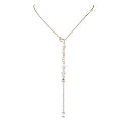 Золотой Ожерелья с подвесками из ракушек и жемчуга, с 304 цепями из нержавеющей стали для женщин, золотые, 17.95 дюйм (45.6 см)