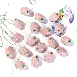 Fish Фарфоровые бусины ручной работы, яркие глазурованные, рыба, 17x12 мм, отверстие : 2 мм