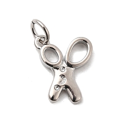 Платина Латунные подвески, ножницы подвески, долговечный, без свинца и без кадмия, стойки покрытие, с целью перехода в кольце, платина, 12.5x11x2 мм, отверстие : 3 мм