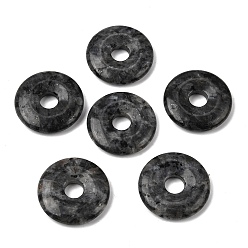 Larvikite Natural Larvikite Pendants, Donut/Pi Disc Charms, 30x6mm, Hole: 8mm