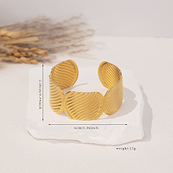 Золотой 304 женские браслеты-манжеты из нержавеющей стали, овальные, золотые, внутренний диаметр: 2-3/8 дюйм (6 см)