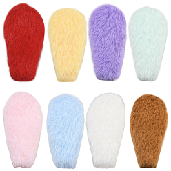 (52) Непрозрачная лаванда 40 шт. 8 цвета двухсторонние кабошоны из шерстяного волокна, уха кролика, разноцветные, 58x32x7.5 мм, 5 шт / цвет