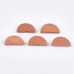 Коралловый Расписные бусы из натурального дерева, полукруг, коралл, 10x20x4 мм, отверстие : 1.5 мм