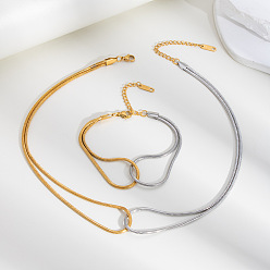 Золотой & Цвет Нержавеющей Стали Браслеты и ожерелья из нержавеющей стали в виде змеиных цепочек для женщин, золотые и нержавеющая сталь цвет