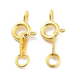 Real 18K Gold Plated 925 Sterling Silver Spring Ring Clasps, Real 18K Gold Plated, 16mm