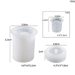 Белый Флакон для духов своими руками, пищевая силиконовая форма, формы для литья смолы, для уф-смолы, изготовление изделий из эпоксидной смолы, белые, 58x63 мм, Кубок: 38x34 мм