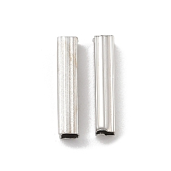 Платина Бисера латунной трубки, без кадмия и без свинца, кубические, платина, 10x2 мм, отверстие : 1.6 мм