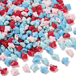 Синий Непрозрачные акриловые бусины, бабочка, граненые, синие, 6.5x8x4.5 мм, отверстие : 1.2 мм, 4000 шт / 500 г