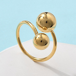 Золотой 304 круглые женские манжеты из нержавеющей стали, золотые, внутренний диаметр: 19 мм