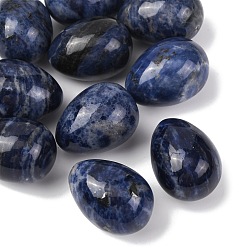 Содалитовое Натуральный содалитовый камень в форме яйца, Целебный карманный камень для ладони, для снятия тревоги, медитации, пасхального декора., 29.5~30.5x21.5~22 мм