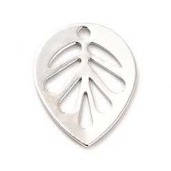 Платина Стойки обшивки латунные подвески, долговечный, очарование листа, платина, 13.5x11x0.8 мм, отверстие : 1.2 мм