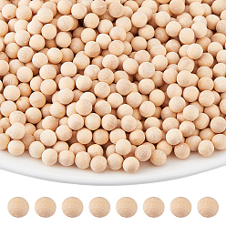 Фора 1500 шт деревянные бусины, круглые, без отверстия , оранжевые, 6x5.5 мм