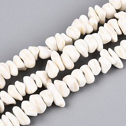 Говлит Синтетических Говлит бисер нитей, чип, 7~12x2.5~6x2.5~6 мм, отверстие : 0.9 мм, около 104~106 шт / нитка, 14.57~15.35 дюйм (37~39 см)