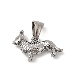Лиса Тема животных 304 подвески из нержавеющей стали, цвет нержавеющей стали, лиса, 17x28x7 мм, отверстие : 10x5 мм