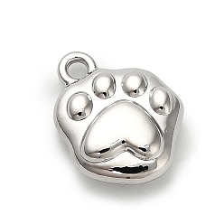 Платина Подвески из сплава , лапы печатать прелести, платина, 13.5x12.5x4.5 мм, отверстие : 1.8 мм