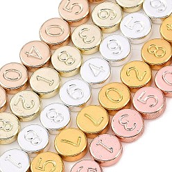 (52) Непрозрачная лаванда Гальванические нити из синтетических немагнитных гематитовых бусин, плоские круглые с номером, разноцветные, 8~8.5x3 мм, отверстие : 0.8 мм, около 49 шт / нитка, 15.67 дюйм (39.8 см)