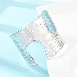 Нержавеющая Сталь Цвет Кованые 304 браслеты-манжеты из нержавеющей стали, браслеты с вырезами и широкими полосами для женщин, цвет нержавеющей стали, внутренний диаметр: 2.44 дюйм (6.2 см)