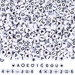 Mixed Shapes 1400 шт. 10 стили акриловые бусины с горизонтальными отверстиями, плоско-круглые, разнообразные, 7x4 мм, отверстие : 1~1.8 мм, 140 шт / стиль