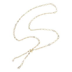 Золотой Изготовление ожерелий-слайдеров из латунной цепочки Фигаро, золотые, 23.62 дюйм (60 см)