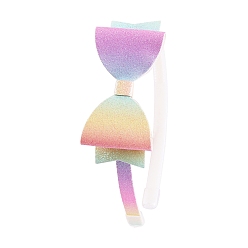 Farbig Haarbänder aus Stoff mit Glitzer und Schleife im Farbverlauf, Haar-Accessoires für Mädchen, Farbig, 160 mm